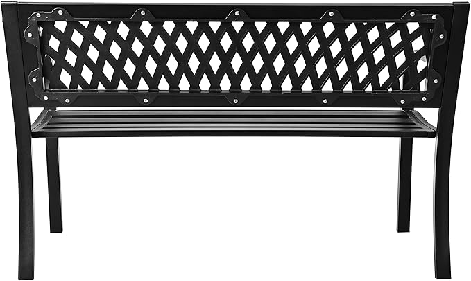 🌿 Outdoor Steel Bench 🪑✨ Perfect for Garden & Patio Relaxation 🌞💛