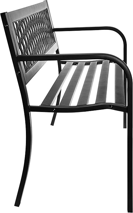 🌿 Outdoor Steel Bench 🪑✨ Perfect for Garden & Patio Relaxation 🌞💛