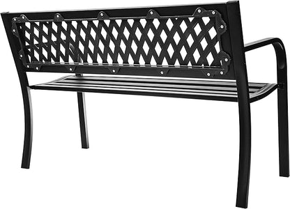 🌿 Outdoor Steel Bench 🪑✨ Perfect for Garden & Patio Relaxation 🌞💛