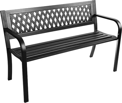 🌿 Outdoor Steel Bench 🪑✨ Perfect for Garden & Patio Relaxation 🌞💛