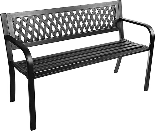 🌿 Outdoor Steel Bench 🪑✨ Perfect for Garden & Patio Relaxation 🌞💛