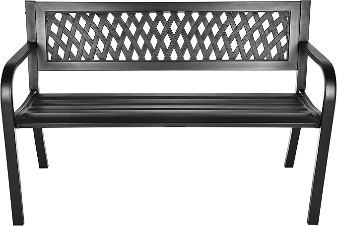 🌿 Outdoor Steel Bench 🪑✨ Perfect for Garden & Patio Relaxation 🌞💛