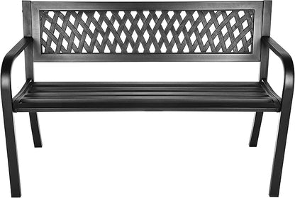 🌿 Outdoor Steel Bench 🪑✨ Perfect for Garden & Patio Relaxation 🌞💛